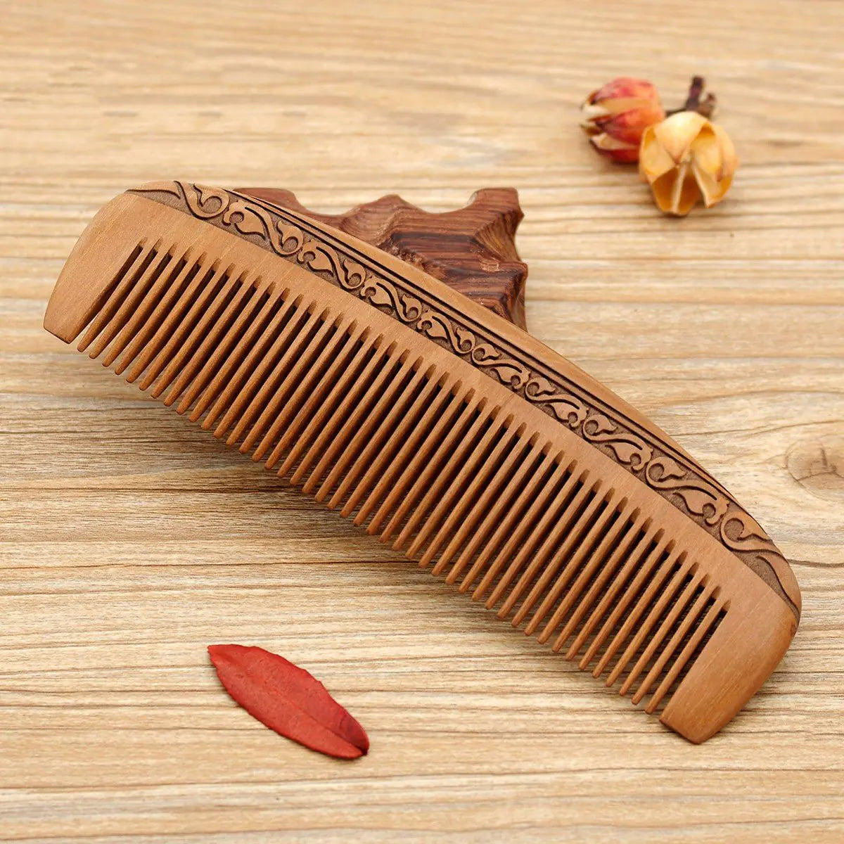 Peach Wood Carving Series Comb