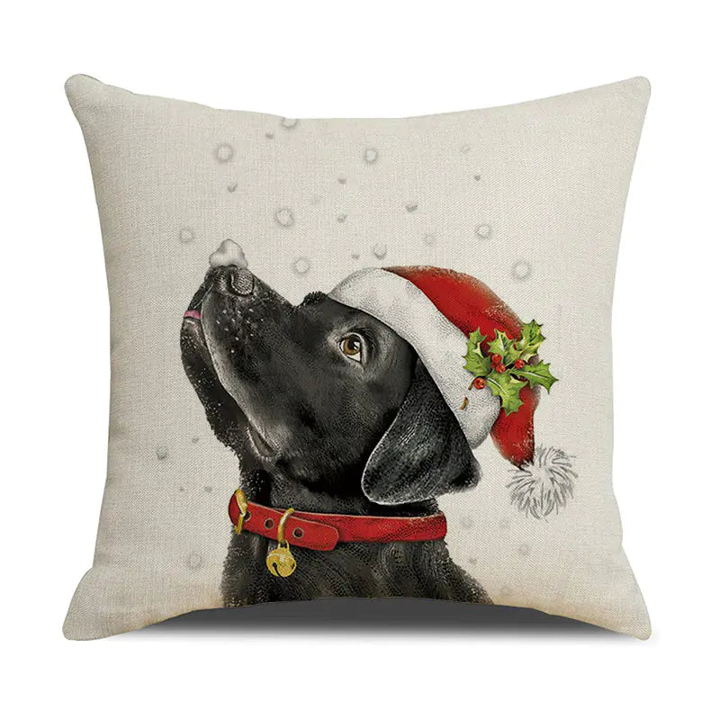 Christmas White Animal Print Pillowcase