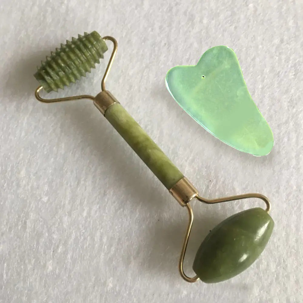 Jade Beauty Roller and Gua Sha Massager Tool