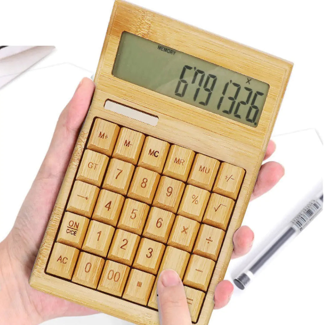 Eco-Friendly Bamboo Solar Calculator