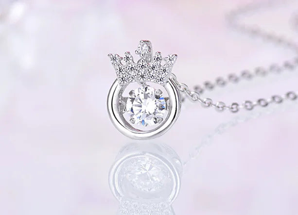 Korean and Japanese Crown Heartbeat Necklace