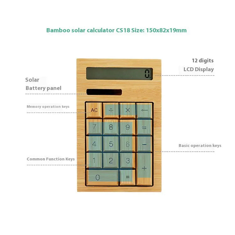 Eco-Friendly Bamboo Solar Calculator