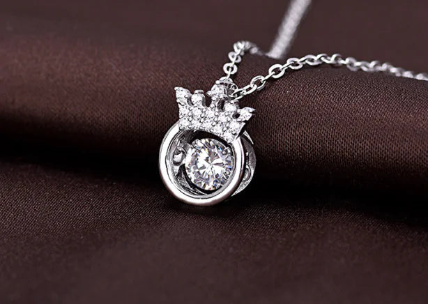 Korean and Japanese Crown Heartbeat Necklace