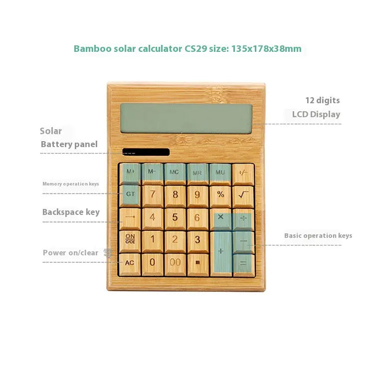 Eco-Friendly Bamboo Solar Calculator