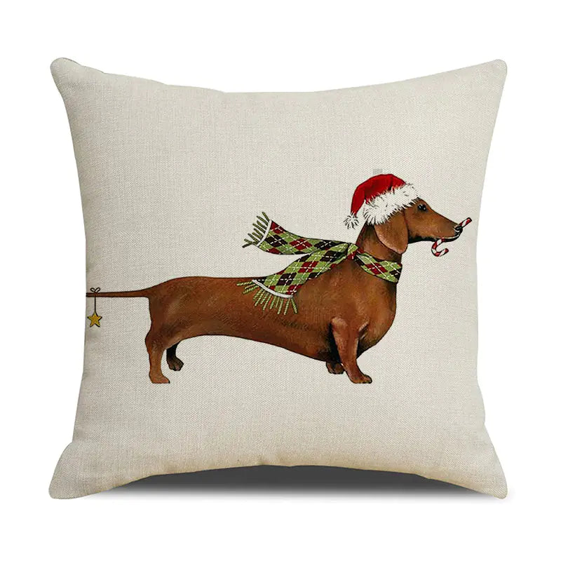 Christmas White Animal Print Pillowcase