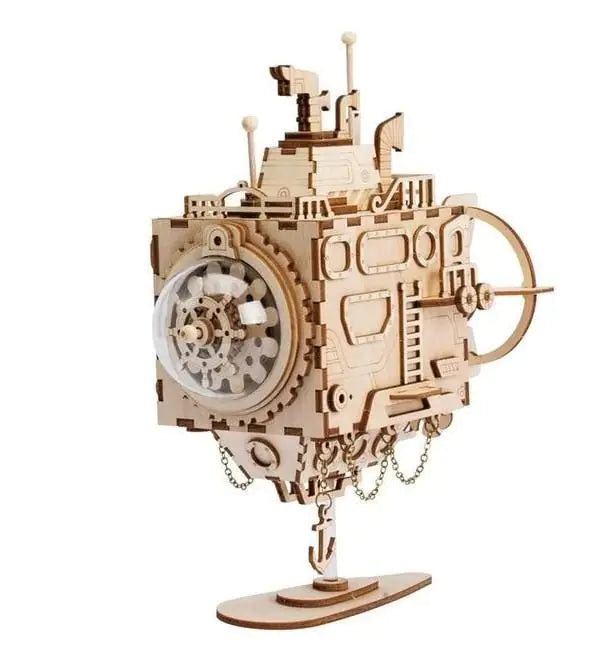 3D Wooden Steampunk Music Box Robot Home Decor Gift