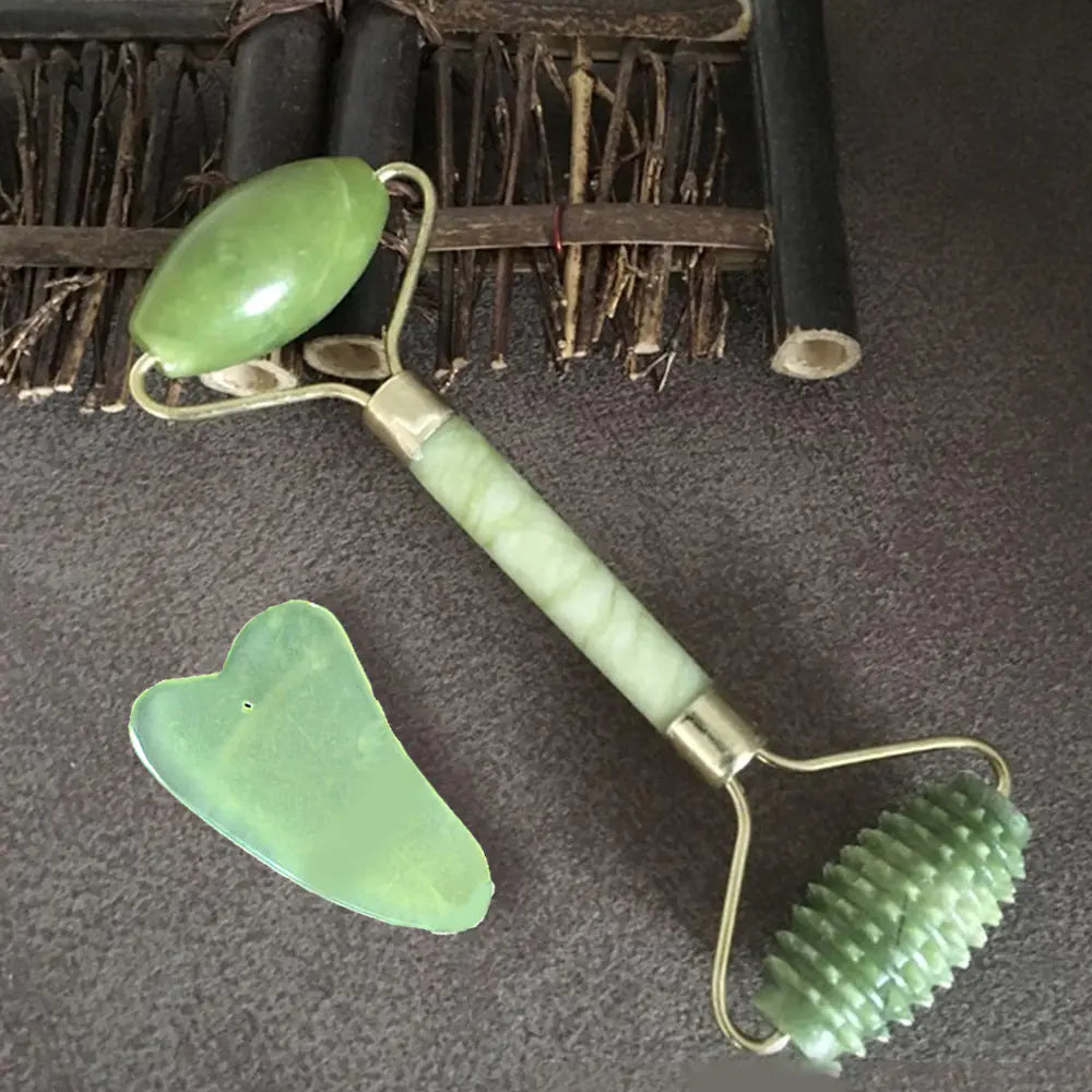 Jade Beauty Roller and Gua Sha Massager Tool