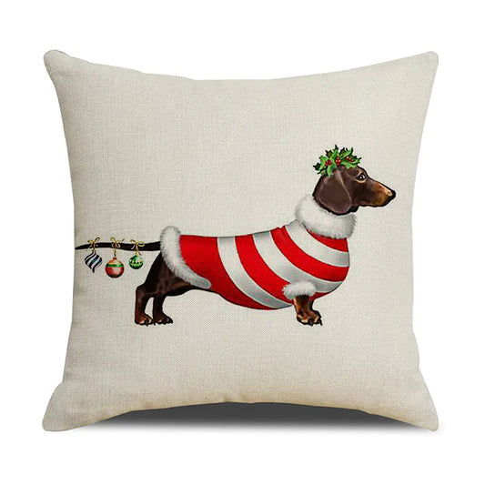 Christmas White Animal Print Pillowcase